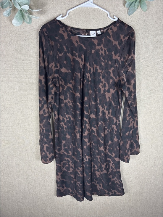 GAP Dresses & Skirts - Gap > New with Tags Brown Animal Print Long Sleeve Dress Large